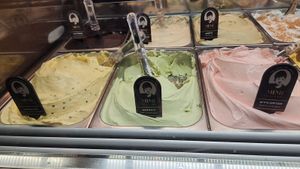 Vegan flavors at Mimi Gelato Art in Zikhron Yaakov
