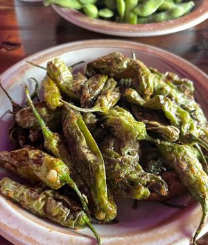 Roasted Shushing peppers  at Teak in Red Bank