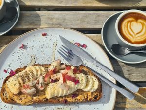 Banana on sourdough at Fauna Cafe in Edinburgh