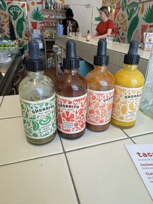 Hot sauce made in house   at Chorrito Sauce Co in Edinburgh