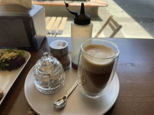 Latte (I took a sip first; it was full)  at Tuba Cafe in Squamish