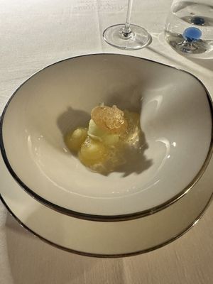 Apple sorbet and jelly   at Ristorante Mistral in Bellagio