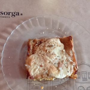 Lasaña vegana at La Sinsorga - Cultural Space in Bilbao