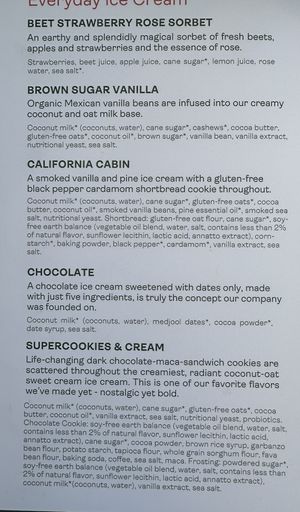 Left side of menu  at Frankie & Jo's in Larkspur