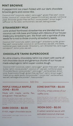 Middle of menu  at Frankie & Jo's in Larkspur