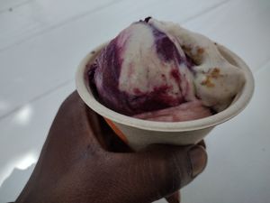 Concord grape, strawberry on bottom and cookie crumble at Frankie & Jo's in Larkspur