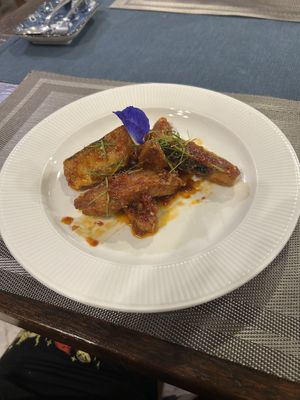 Vegan fish with thai spicy sauce  at Na Vayla PaPlern Hotel in Bangkok