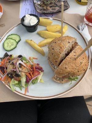 Pea protein burger  at Arte y Sabor in Sevilla