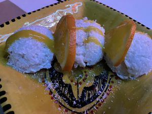 Postre de arroz con leche de coco  at Arte y Sabor in Sevilla