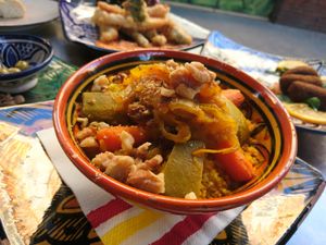 Couscous salad with vegetables and walnuts at Arte y Sabor in Sevilla