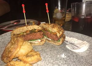 The food was so good we had to go twice. The falafels were AMAZING,the vegan burger made of peas was the best burger I've ever had-even a non-vegan friend said they wouldn't know i at Arte y Sabor in Sevilla