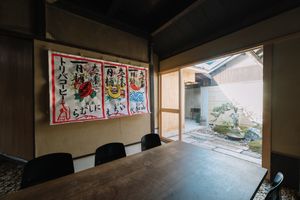The big table in the back is perfect for group visits, or if you want to have a chat with other guests. at Toriba Coffee in Kyoto