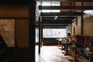 Sofa seats available at the front of the store. at Toriba Coffee in Kyoto