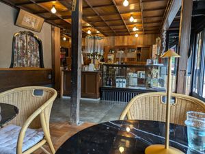 Restaurant interior at Toriba Coffee in Kyoto
