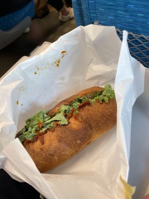 Currywurst roll  at Toriba Coffee in Tokyo