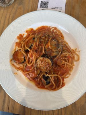 vegan pasta   at Wine Kumano in Wakayama