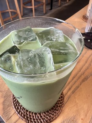 soya matcha latte   at Wine Kumano in Wakayama