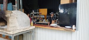 Kitchen and the chef at Lori Restaurant & Deli in Dominical