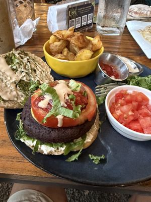 Burger  at Lori Restaurant & Deli in Dominical