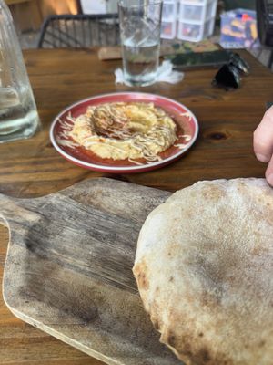 Pita and hummuss  at Lori Restaurant & Deli in Dominical