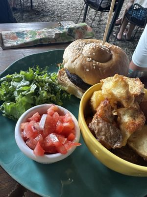 Lori burger   at Lori Restaurant & Deli in Dominical