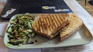 GF sausage toastie at The Good Grub in Eastbourne