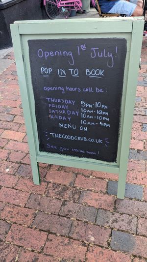Opening times at The Good Grub in Eastbourne