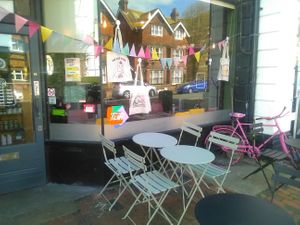 Outside, but it was a bit cool for sitting outside for long today. at The Good Grub in Eastbourne