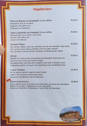 Most veggie dishes can be served dairy free. at Chez Madar Joon in Huningue