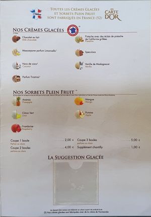 Sorbets at Chez Madar Joon in Huningue