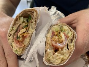 Spicy tofu wrap  at Owl Eyes Cafe in Buffalo