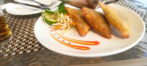 Peas with carrots samosa at Signature Bistro & Cottages in Naivasha