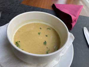 Lentil soup as part of the daily menu  at Himalayan Nepali Kitchen in Innsbruck