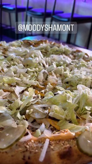 Big Mac pizza   at Moodys Pizza Bar & Arcade in Hamilton