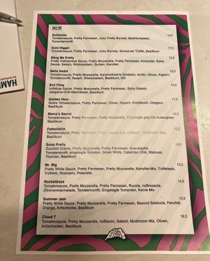 Menu   at Pretty Pizza in Munich
