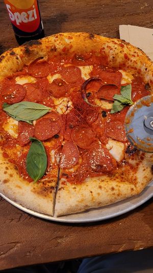 Pepperoni pizza! at Pretty Pizza in Munich