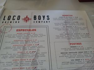 vegan options (V), vegetarian (VG) at Loco Boys Brewing Company in Traverse City