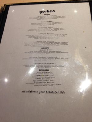 Menu- June 2014 at Goshen - Food Booth in Washington