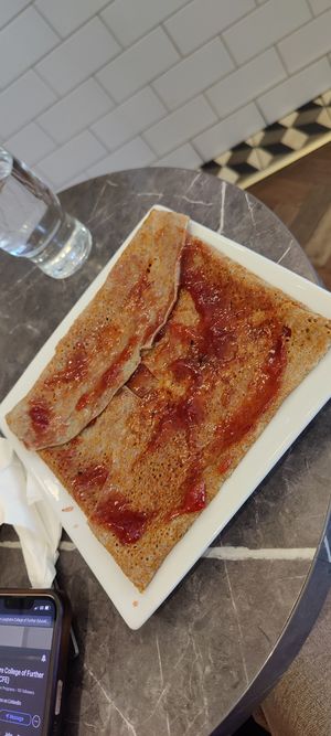 Vegan crepe with strawberry jam at Le Chocolat de Frèd in Dublin