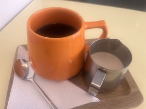 Filter coffee with oat milk  at Kultura Diktuet in Astana