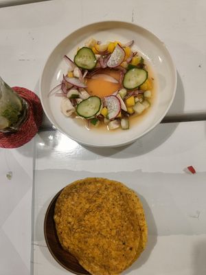 Ceviche made vegan at Casa Mexicana in Ksamil