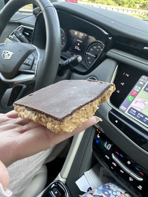 Peanut butter bar  at Raz Coffee in Asheville