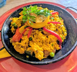 Vegetable Paella at Ego at The Schooner Inn in Penarth