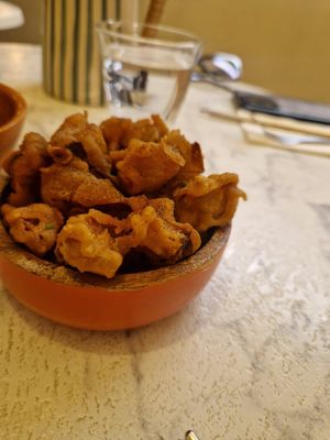 Fried mushrooms at Chez Eating in Paris