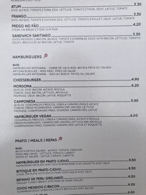 La carta   at Encanto das Mordomas Café in Viana Do Castelo