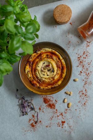 Humus at Nom Nom in Bucharest