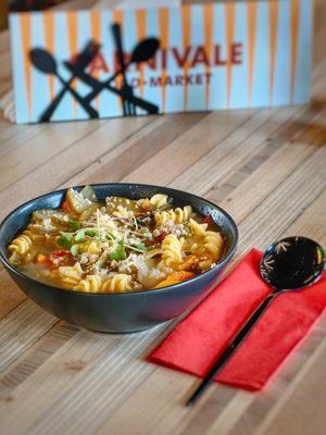 Minestrone souop at Nom Nom in Bucharest