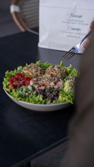 Mediterranean Bowl at Nom Nom in Bucharest