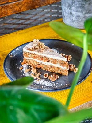 Carrot cake at Nom Nom in Bucharest
