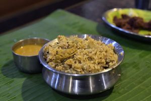 Veg Chick'n dum biryani. Made using jeera samba rice.  at Kootansoru in Coimbatore